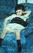 Mary Cassatt Little Girl in a Blue Armchair oil painting on canvas